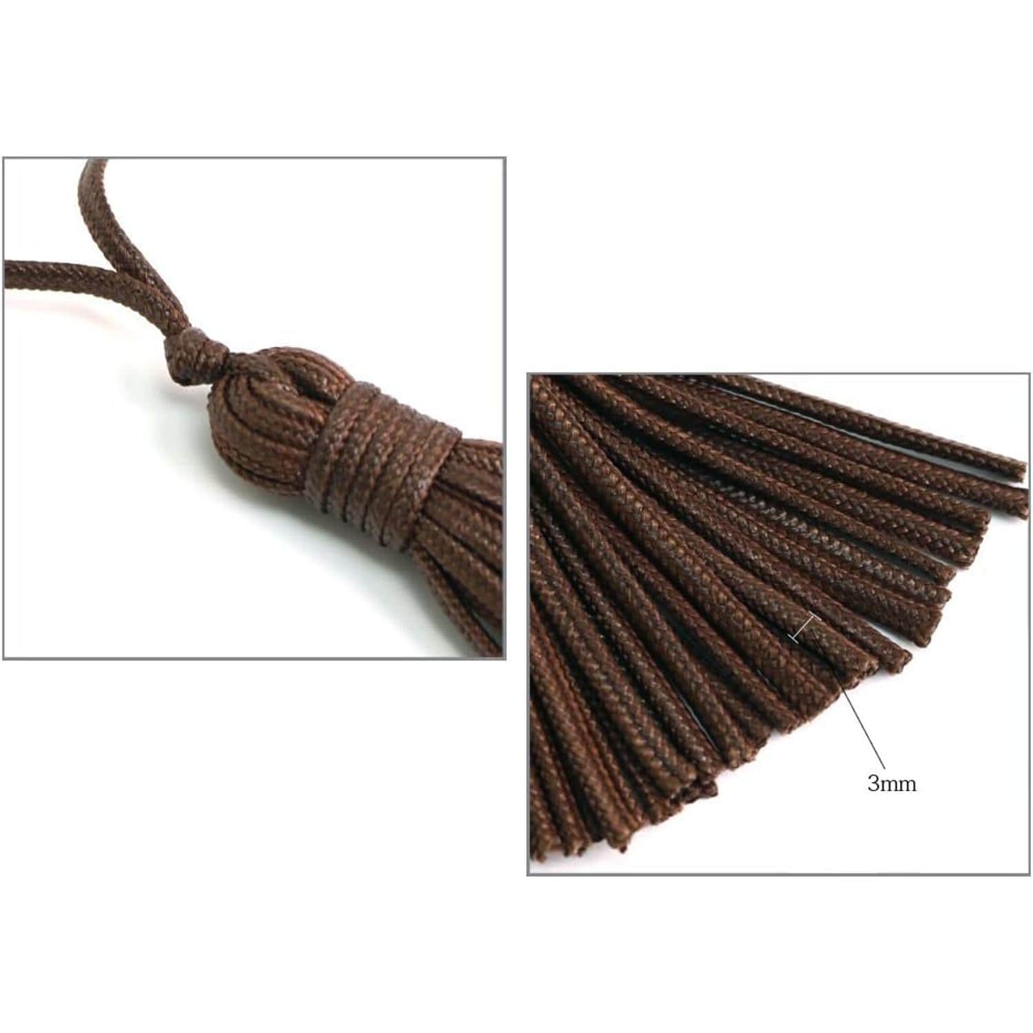 日本紐釦貿易 紐タッセル 3個入 約80mm 茶 DCT7864-14 (ご注文単位1束)【直送品】
