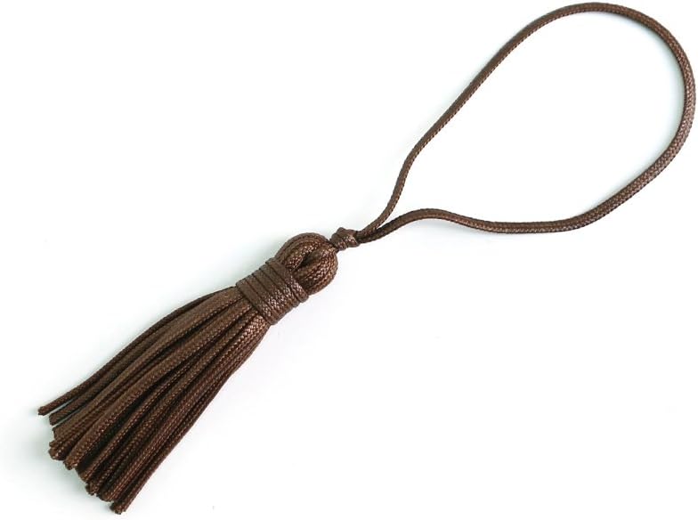 日本紐釦貿易 紐タッセル 3個入 約80mm こげ茶 DCT7864-16 （ご注文単位1束）【直送品】