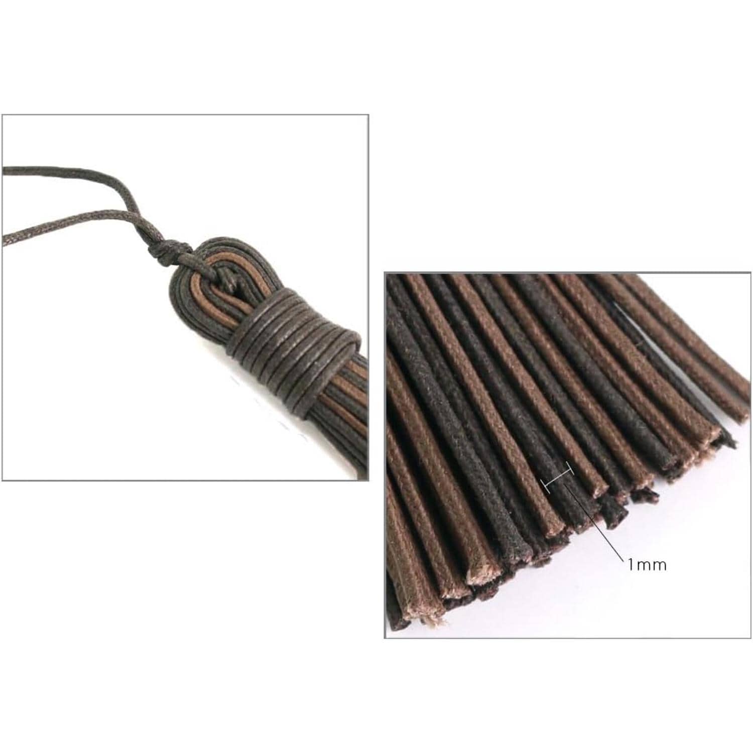 日本紐釦貿易 ロー引タッセル 3個入 約80mm チョコ系 DCT7866-M2 （ご注文単位1束）【直送品】