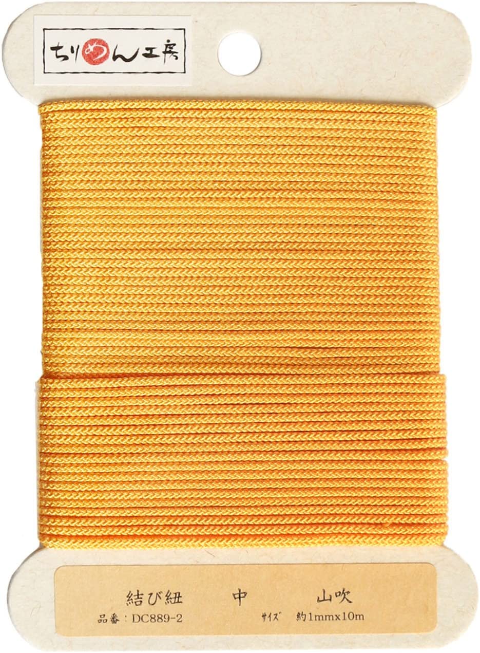 日本紐釦貿易 結び紐 山吹 約φ1mm×10m 1巻 DC889-2 （ご注文単位1巻）【直送品】