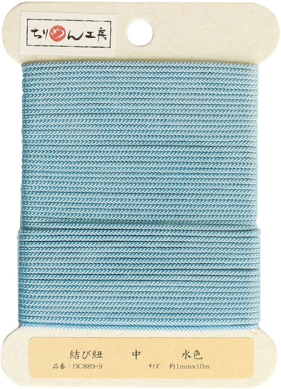 日本紐釦貿易 結び紐 水色 約φ1mm×10m 1巻DC889-9 （ご注文単位1巻）【直送品】