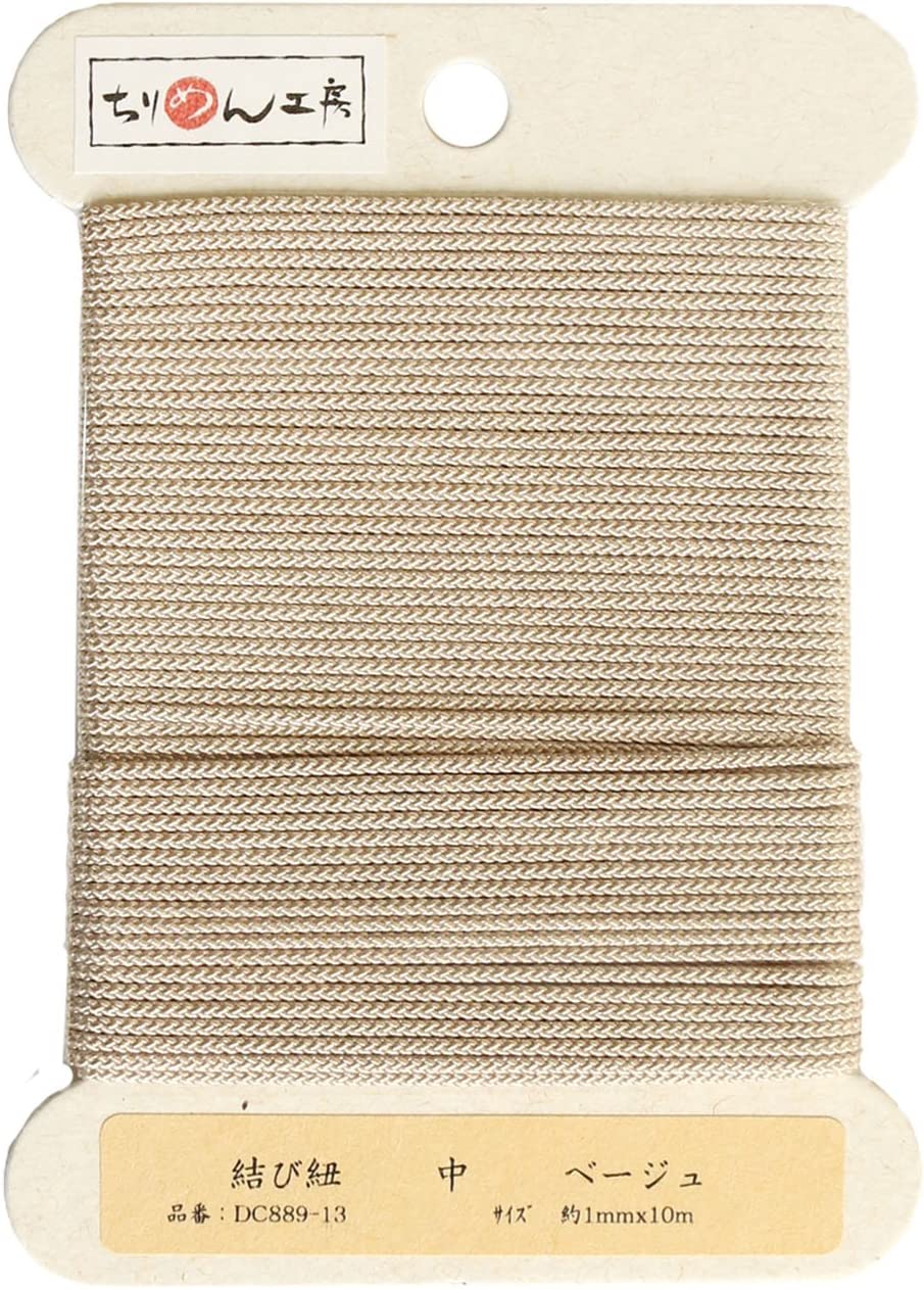 日本紐釦貿易 結び紐 ベージュ 約φ1mm×10m 1巻 DC889-13 （ご注文単位1巻）【直送品】