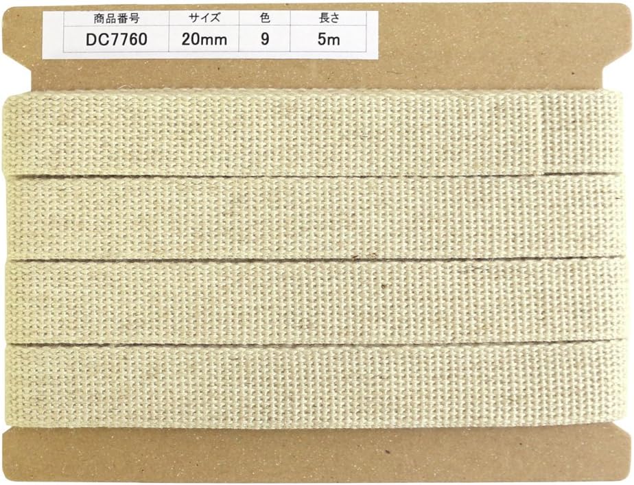 日本紐釦貿易 リネン混マーブル織テープ 20mm×5m DC7760-9 （ご注文単位1巻）【直送品】