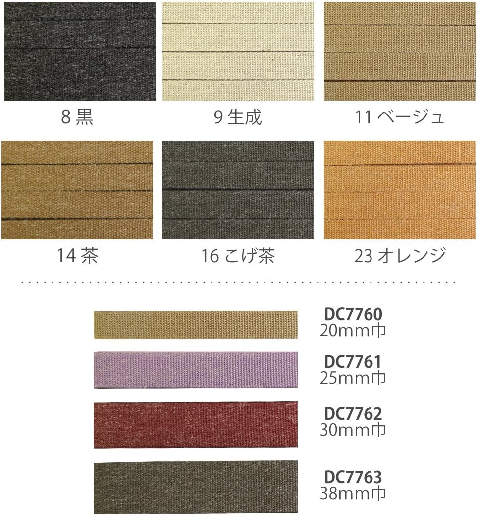 日本紐釦貿易 リネン混マーブル織テープ 20mm×5m DC7760-23 （ご注文単位1巻）【直送品】