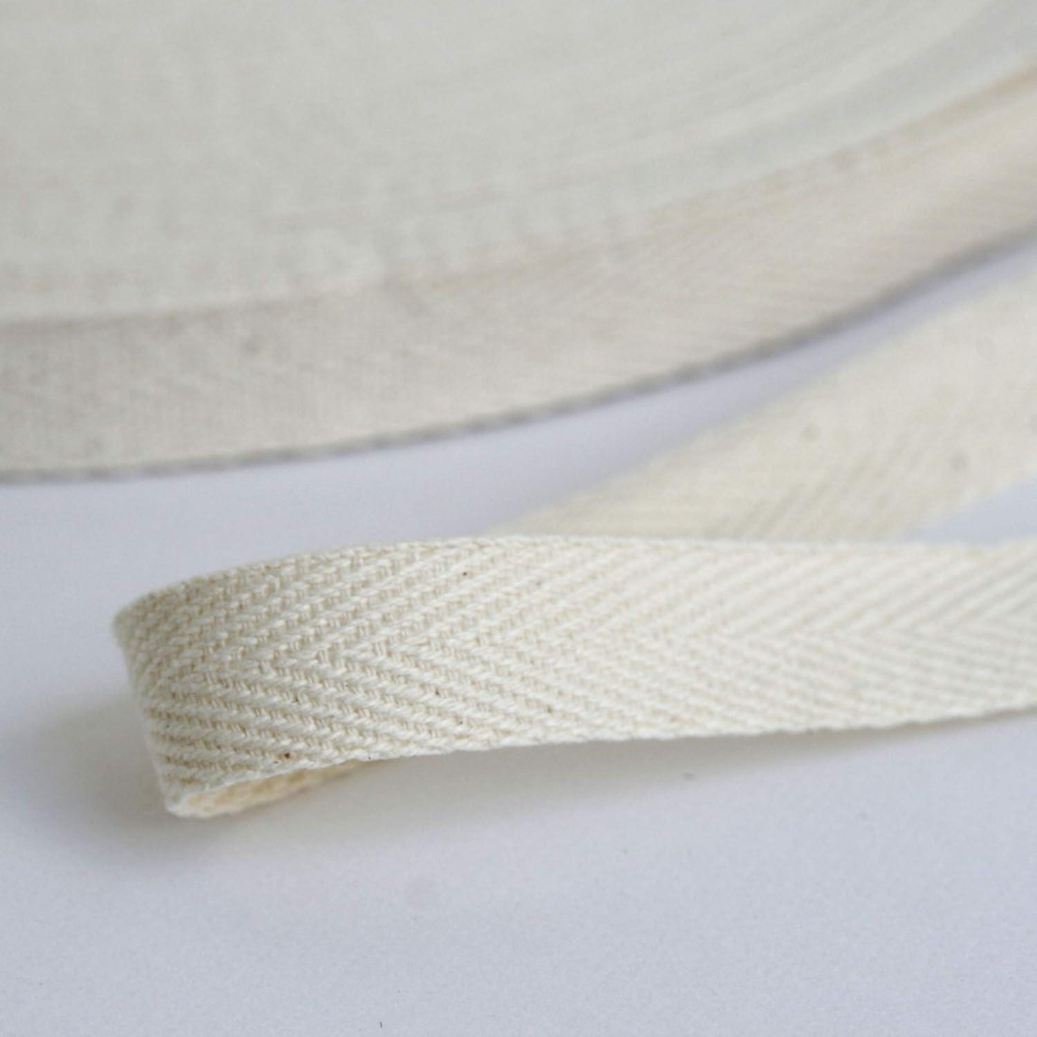 日本紐釦貿易 綿厚綾テープ(綿50・レーヨン50%) 幅15mm×50m巻 生成色 （ご注文単位1巻）【直送品】