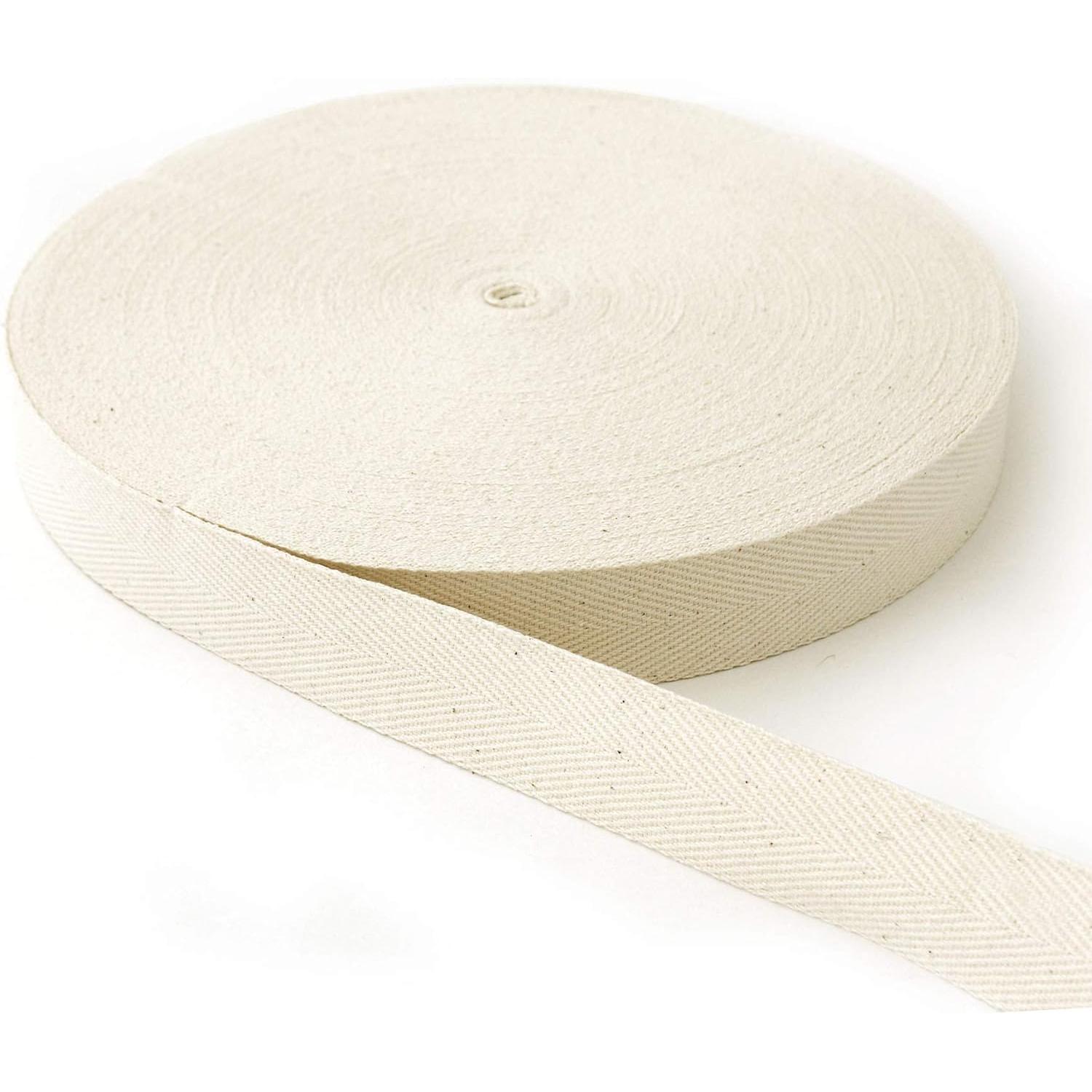 日本紐釦貿易 綿厚綾テープ(綿50・レーヨン50%) 幅30mm×50m巻 生成色 （ご注文単位1巻）【直送品】