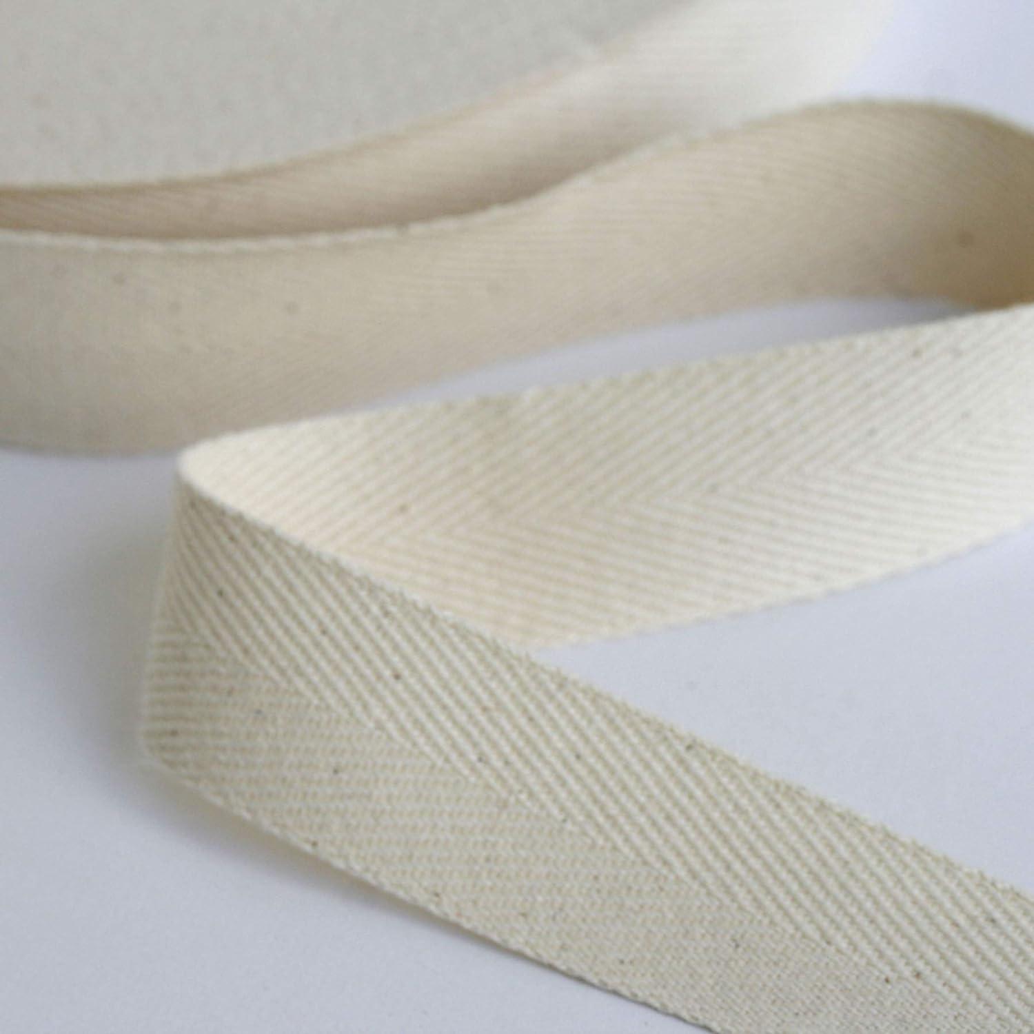 日本紐釦貿易 綿厚綾テープ(綿50・レーヨン50%) 幅30mm×50m巻 生成色 (ご注文単位1巻)【直送品】