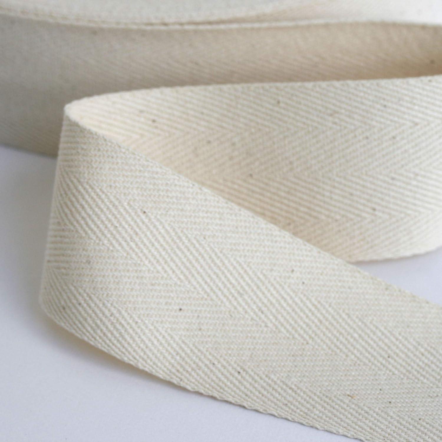 日本紐釦貿易 綿厚綾テープ(綿50・レーヨン50%) 幅50mm×50m巻 生成色 (ご注文単位1巻)【直送品】