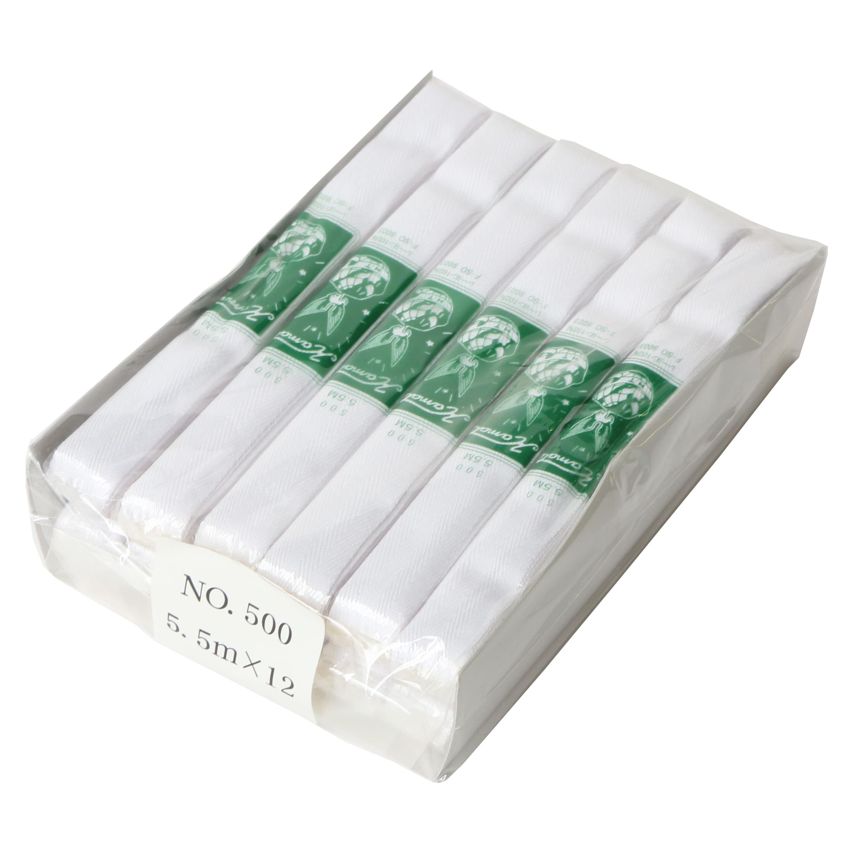 日本紐釦貿易 乙姫印 特上綾テープ 衣料用ひも 徳用12巻入 幅15mm×5.5m巻 白晒/綾織り No.500 （ご注文単位1箱）【直送品】