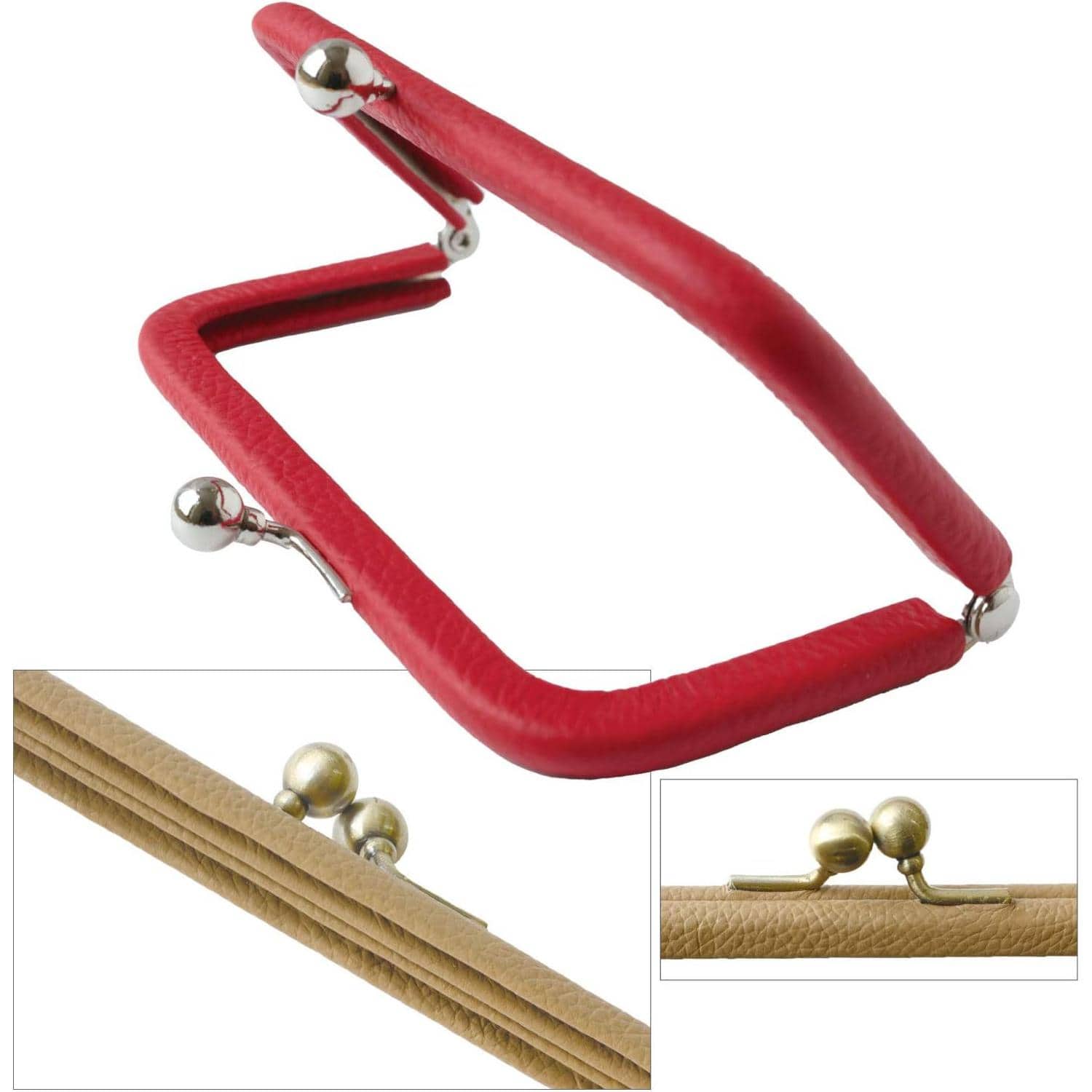 日本紐釦貿易 レザーフレーム口金 約W15.5×H7.3cm 1個 白/金具S TAK2-W (ご注文単位1個)【直送品】