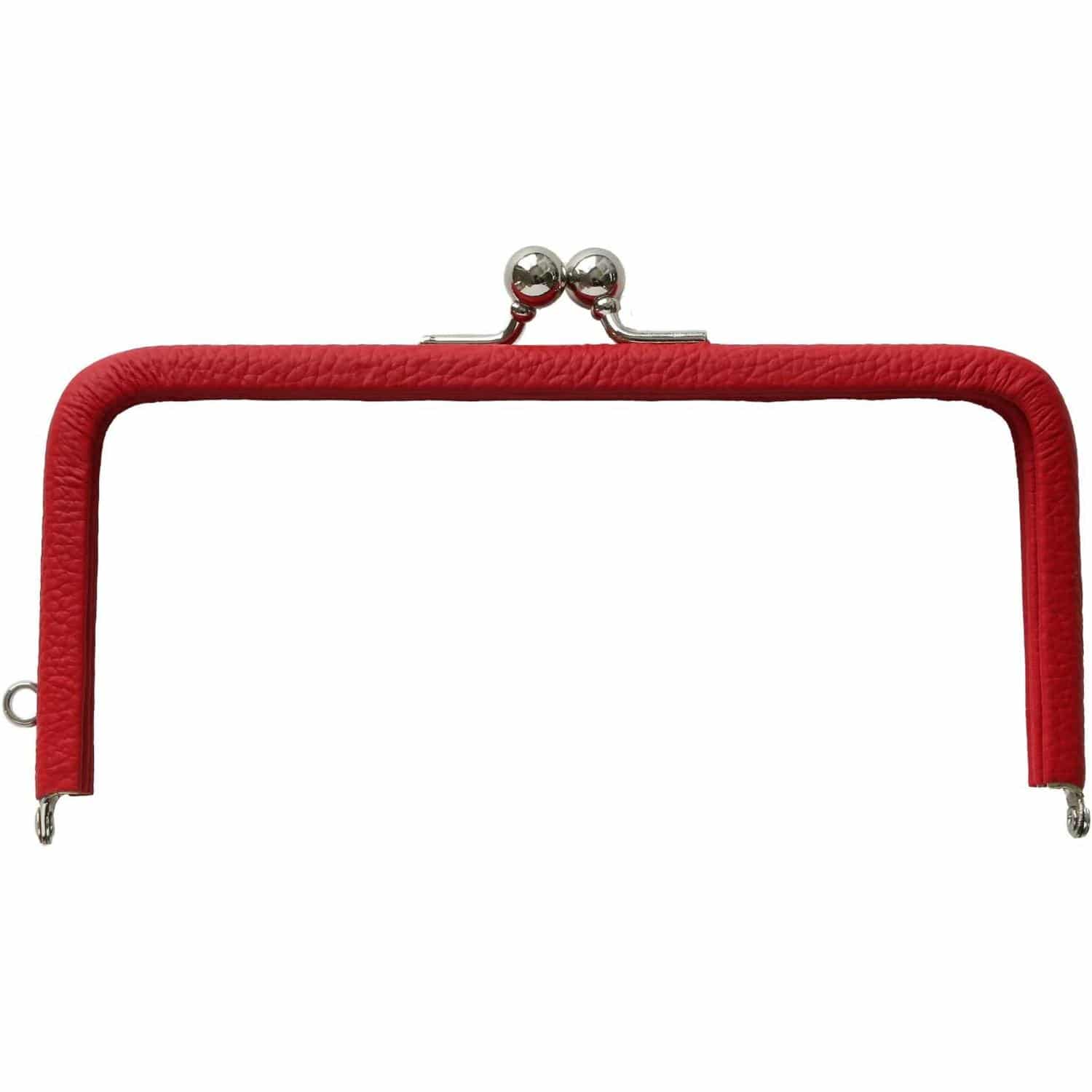 日本紐釦貿易 レザーフレーム口金 約W15.5×H7.3cm 1個 赤/金具S TAK2-R （ご注文単位1個）【直送品】