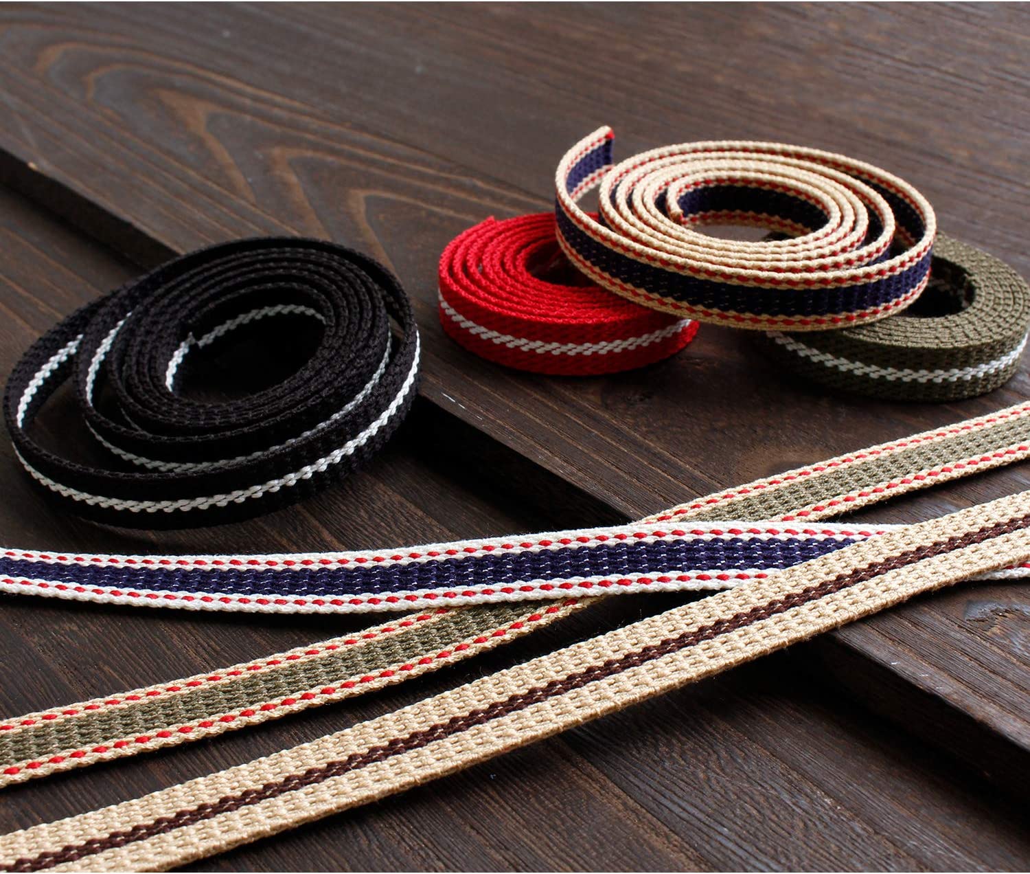 日本紐釦貿易 プレッピーテープ ライン入 ブラック 幅15mm 5m巻 PR1500-151 (ご注文単位1束)【直送品】