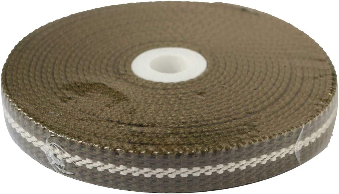 日本紐釦貿易 プレッピーテープ ライン入り カーキ 幅15mm 5m巻 PR1500-152 (ご注文単位1束)【直送品】