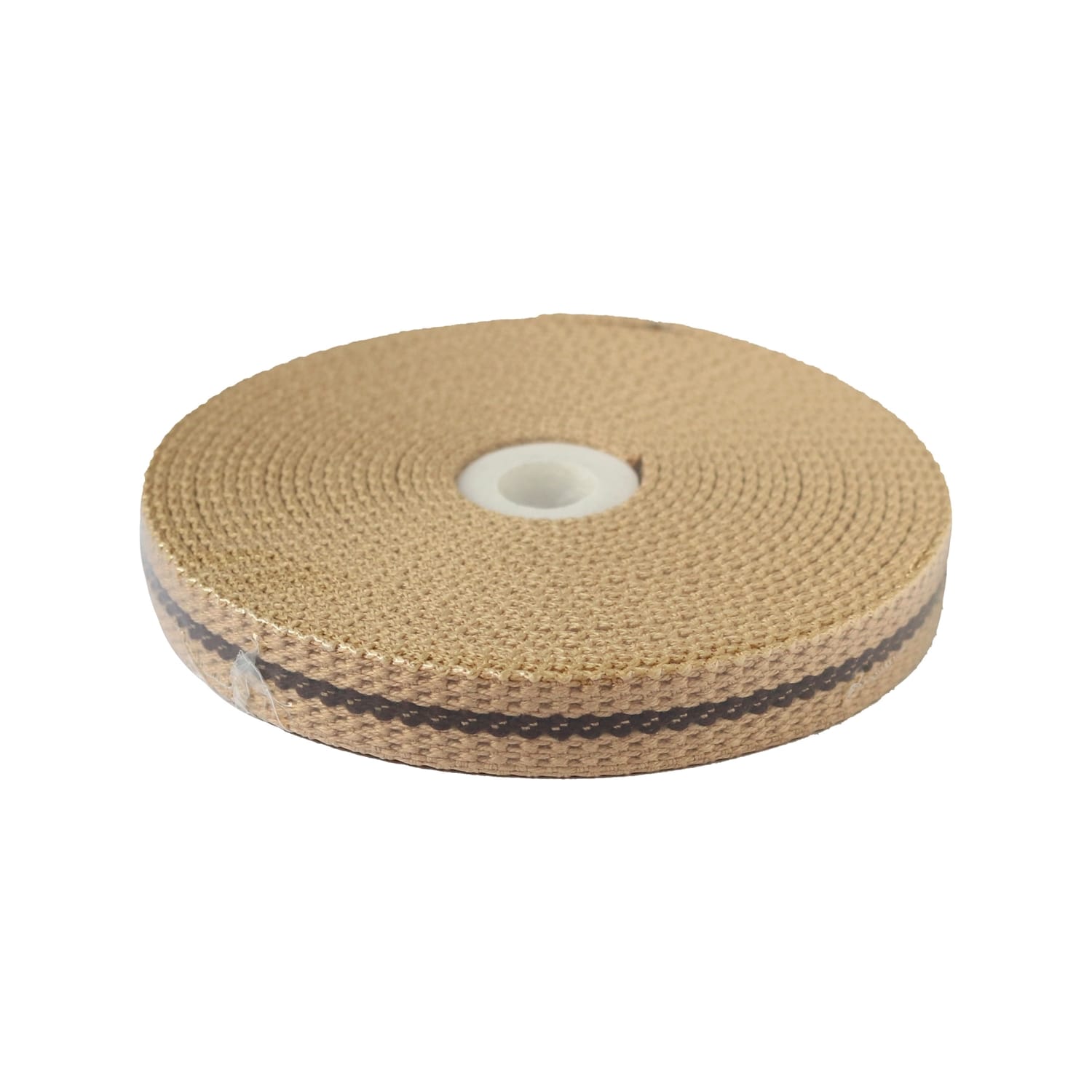 日本紐釦貿易 プレッピーテープ ライン入り ベージュ 幅15mm 5m巻 PR1500-155 (ご注文単位1束)【直送品】