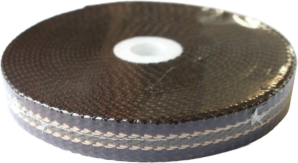 日本紐釦貿易 プレッピーテープ ライン入り ブラウン×カーキ 幅15mm 5m巻 PR1500-159 (ご注文単位1束)【直送品】