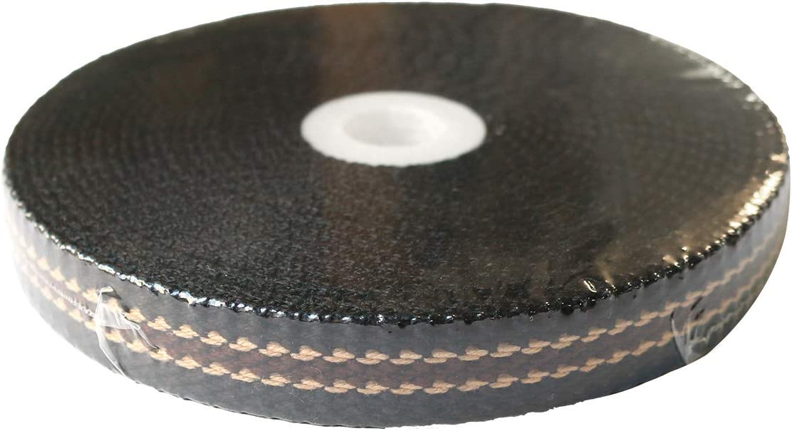 日本紐釦貿易 プレッピーテープ ライン入り こげ茶×ブラウン 幅15mm 5m巻 PR1500-160 (ご注文単位1束)【直送品】