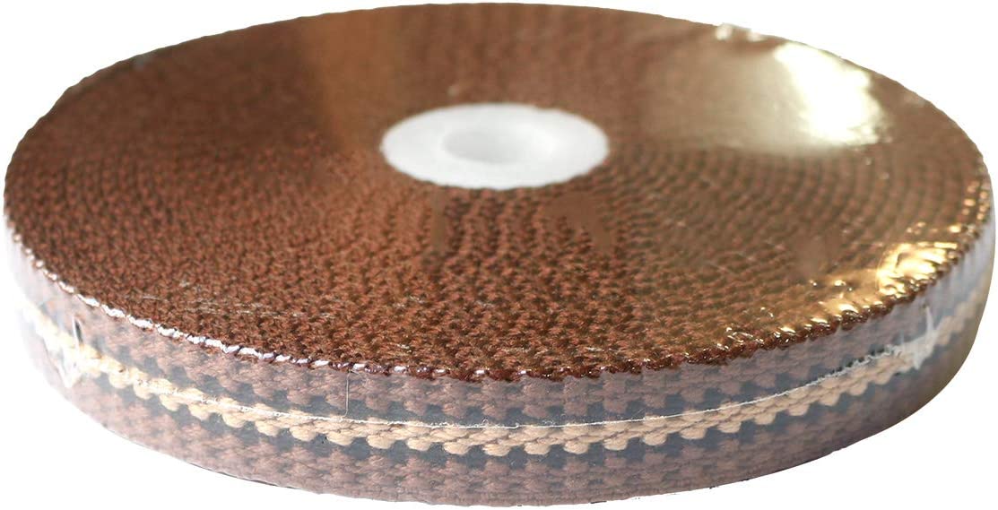 日本紐釦貿易 プレッピーテープ ライン入り カーキ×ベージュ 幅15mm 5m巻 PR1500-163 (ご注文単位1束)【直送品】