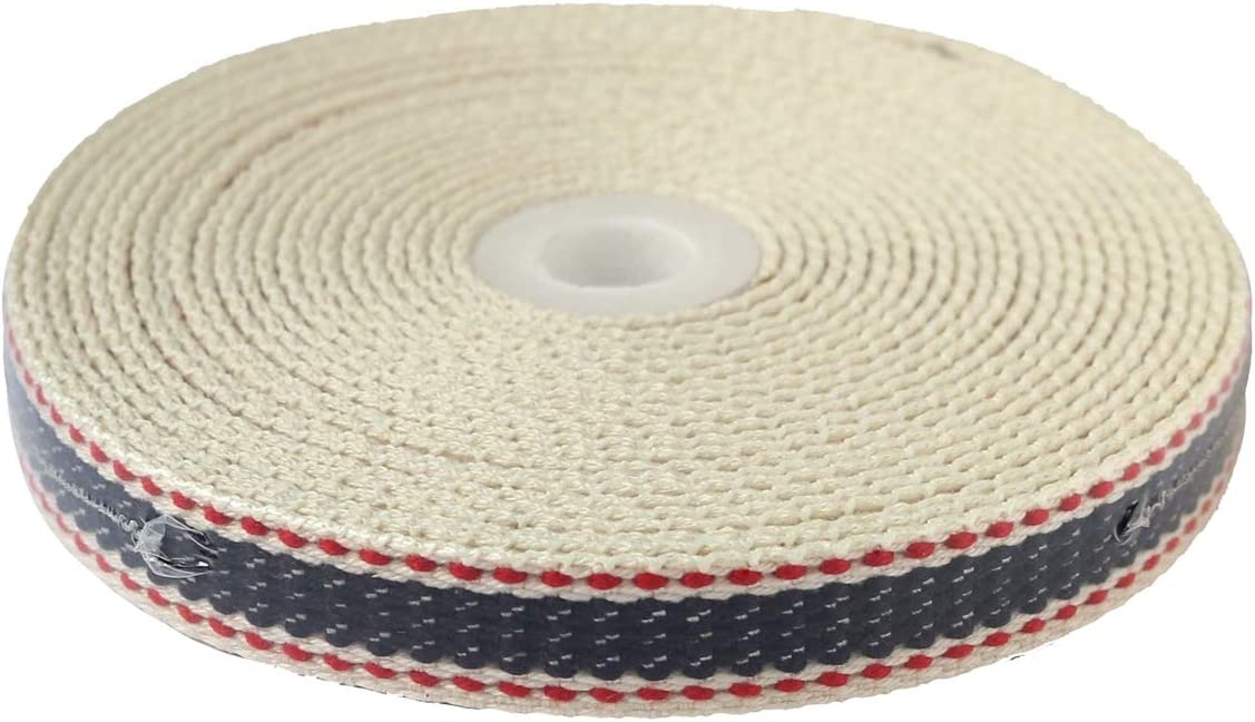 日本紐釦貿易 プレッピーテープ ライン入り ホワイト×ネイビー 幅15mm 5m巻 PR1500-168 （ご注文単位1束）【直送品】