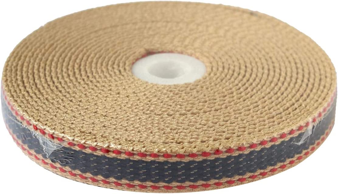 日本紐釦貿易 プレッピーテープ ライン入り ベージュ×ネイビー 幅15mm 5m巻 PR1500-169 （ご注文単位1束）【直送品】