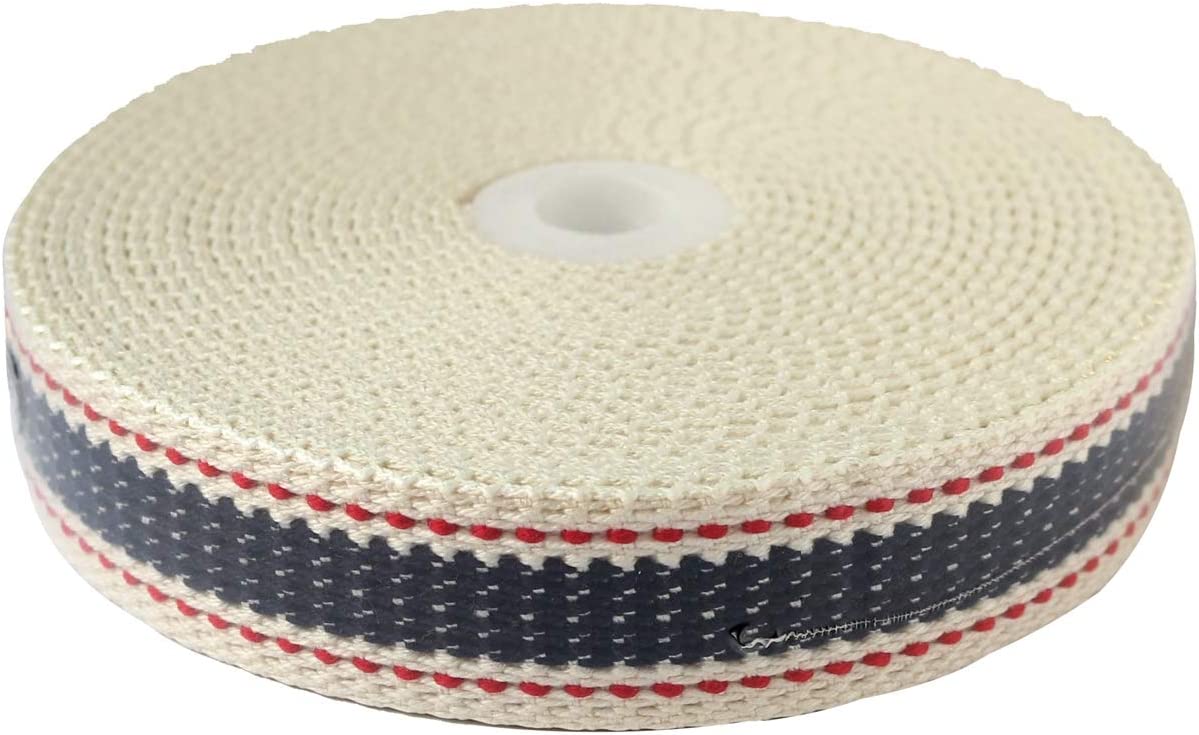 日本紐釦貿易 プレッピーテープ ライン入り&ステッチ ネイビー 幅15mm 5m巻 PR2600-1 (ご注文単位1束)【直送品】
