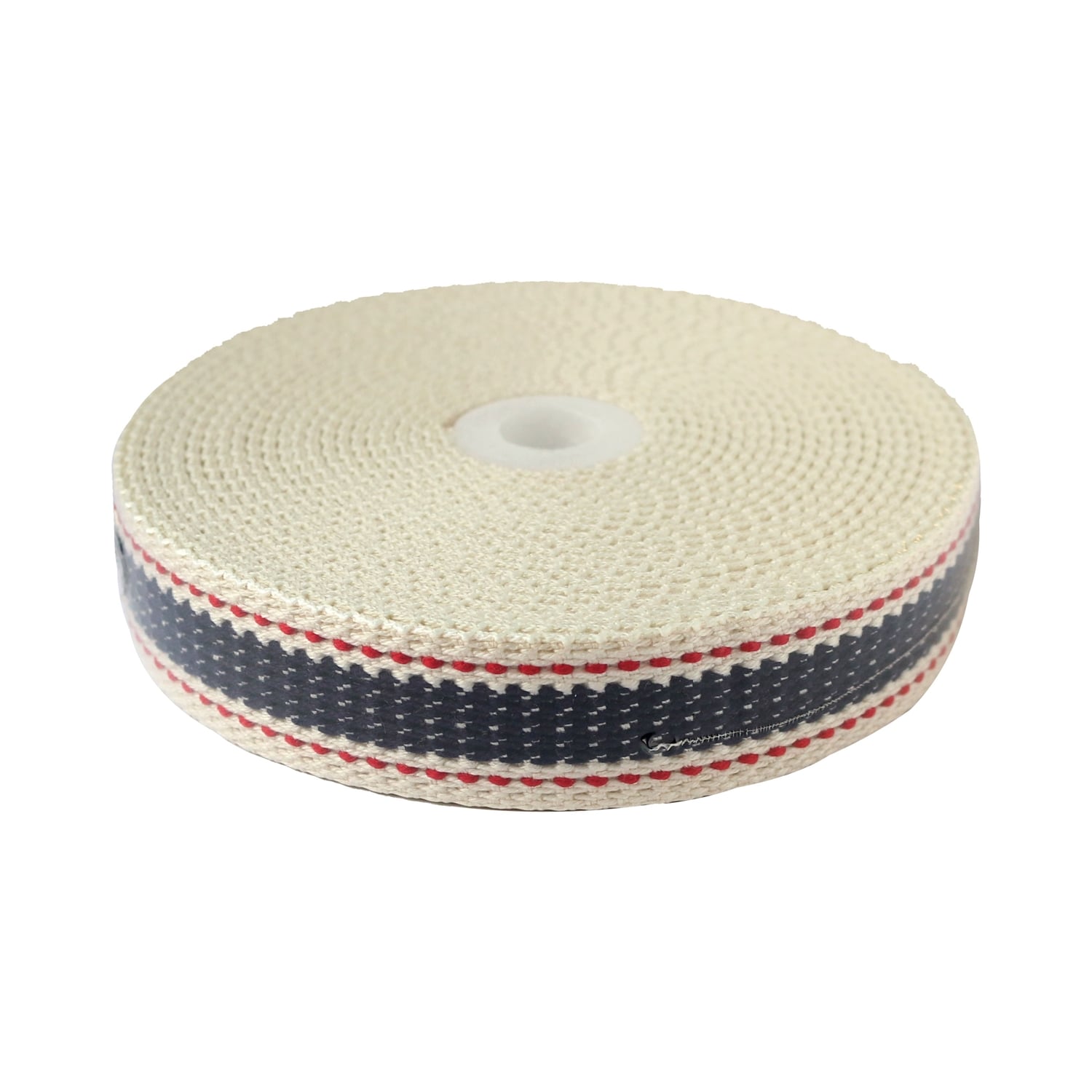 日本紐釦貿易 プレッピーテープ ライン入り&ステッチ ネイビー 幅15mm 5m巻 PR2600-1 (ご注文単位1束)【直送品】