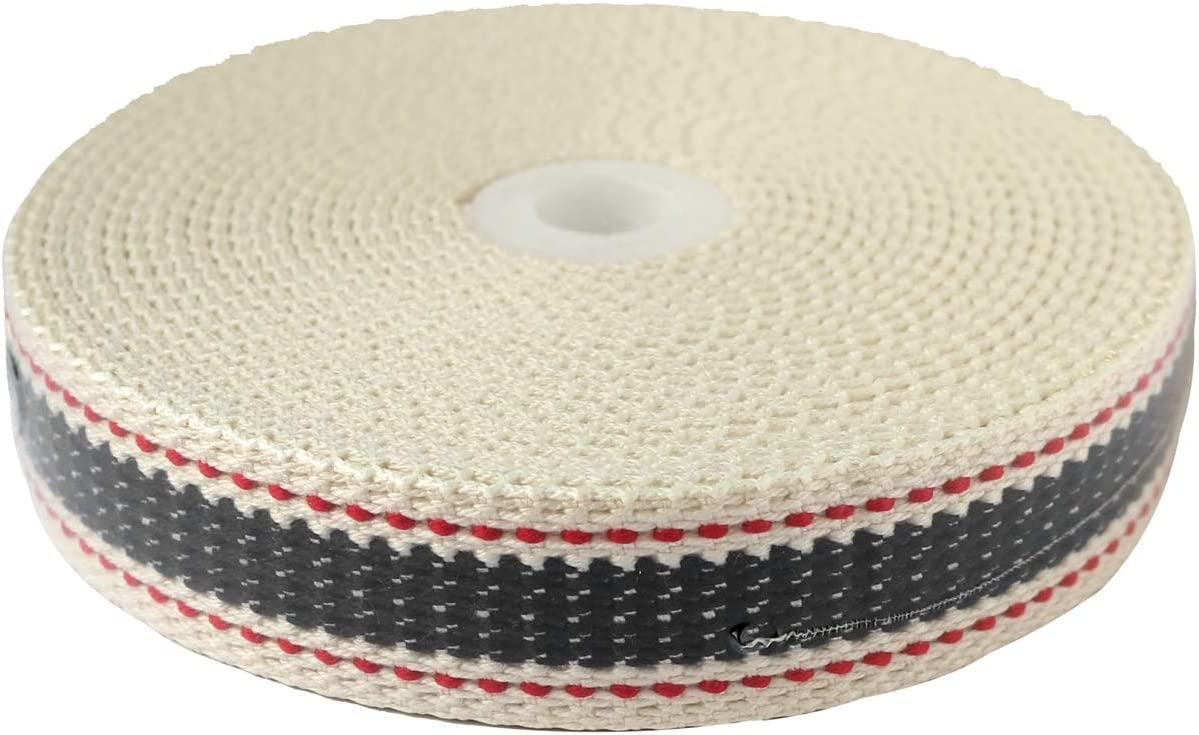 日本紐釦貿易 プレッピーテープ ライン入り&ステッチ ブラック 幅15mm 5m巻 PR2600-2 （ご注文単位1束）【直送品】