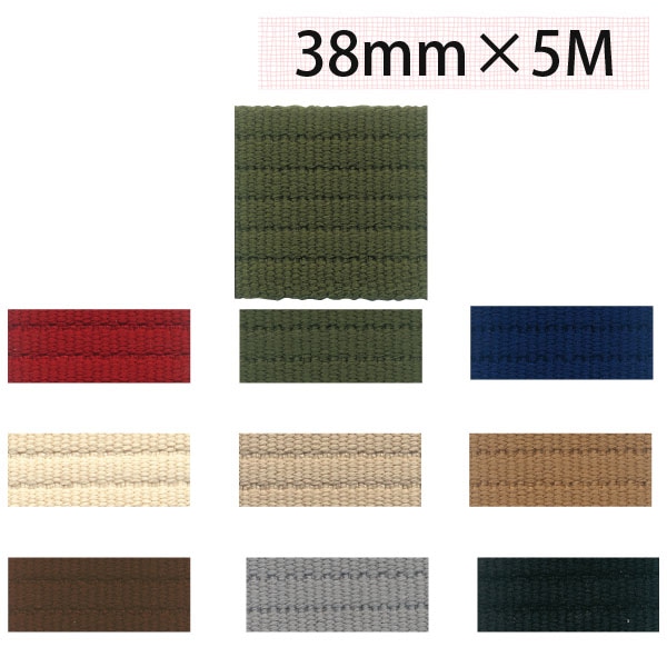 日本紐釦貿易 平コールテープ 38mm幅×5m巻 アイボリー HC1380-5M-521 （ご注文単位1巻）【直送品】