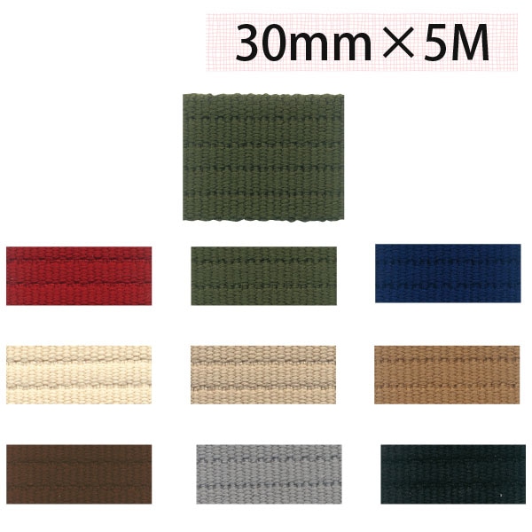 日本紐釦貿易 平コールテープ 30mm幅×5m巻 レッド HC1300-5M-507 (ご注文単位1巻)【直送品】