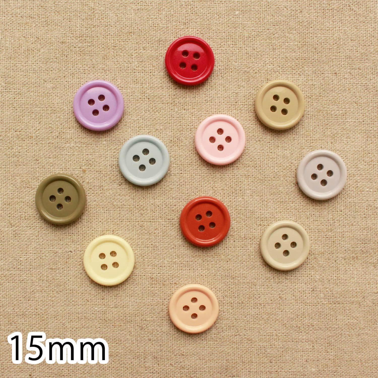 日本紐釦貿易 カラーボタン φ15mm 11個入 レトロカラー CG1700-15-A （ご注文単位1束）【直送品】