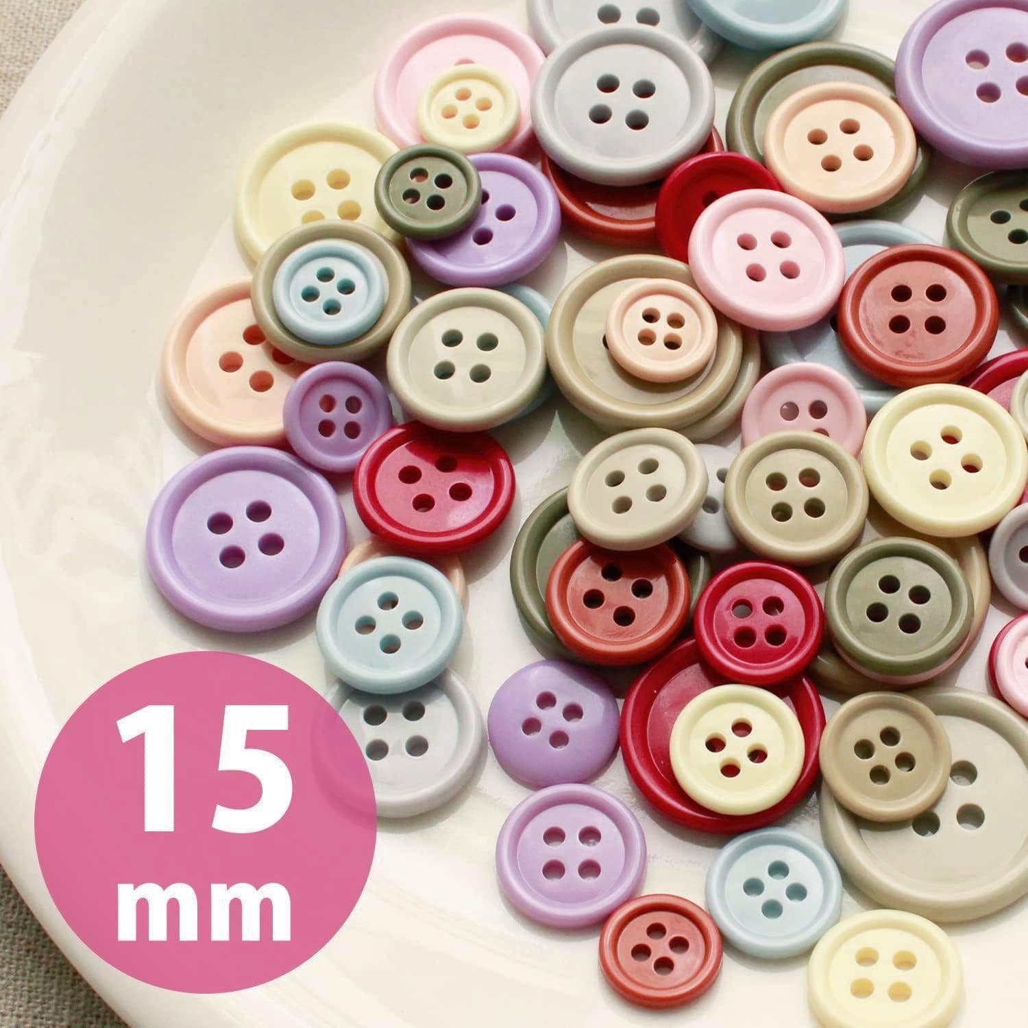 日本紐釦貿易 カラーボタン φ15mm 11個入 レトロカラー CG1700-15-A （ご注文単位1束）【直送品】