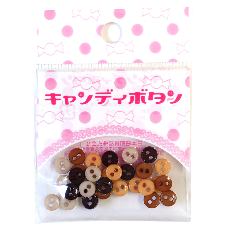 日本紐釦貿易(Nippon Chuko) キャンディボタン マロン 丸小 つや有り 32個 CG1532 1袋（ご注文単位1袋）【直送品】