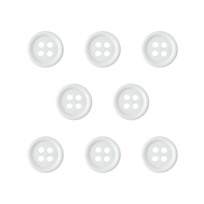 日本紐釦貿易(Nippon Chuko) カラーボタン 15mm 8個 白 CG1700-15-01 1袋(ご注文単位1袋)【直送品】