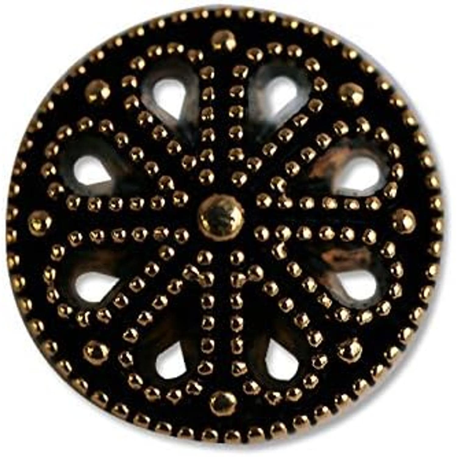 日本紐釦貿易 アンティーク調デザインボタン ゴールド 直径15mm 5個入 CG1557 （ご注文単位1束）【直送品】