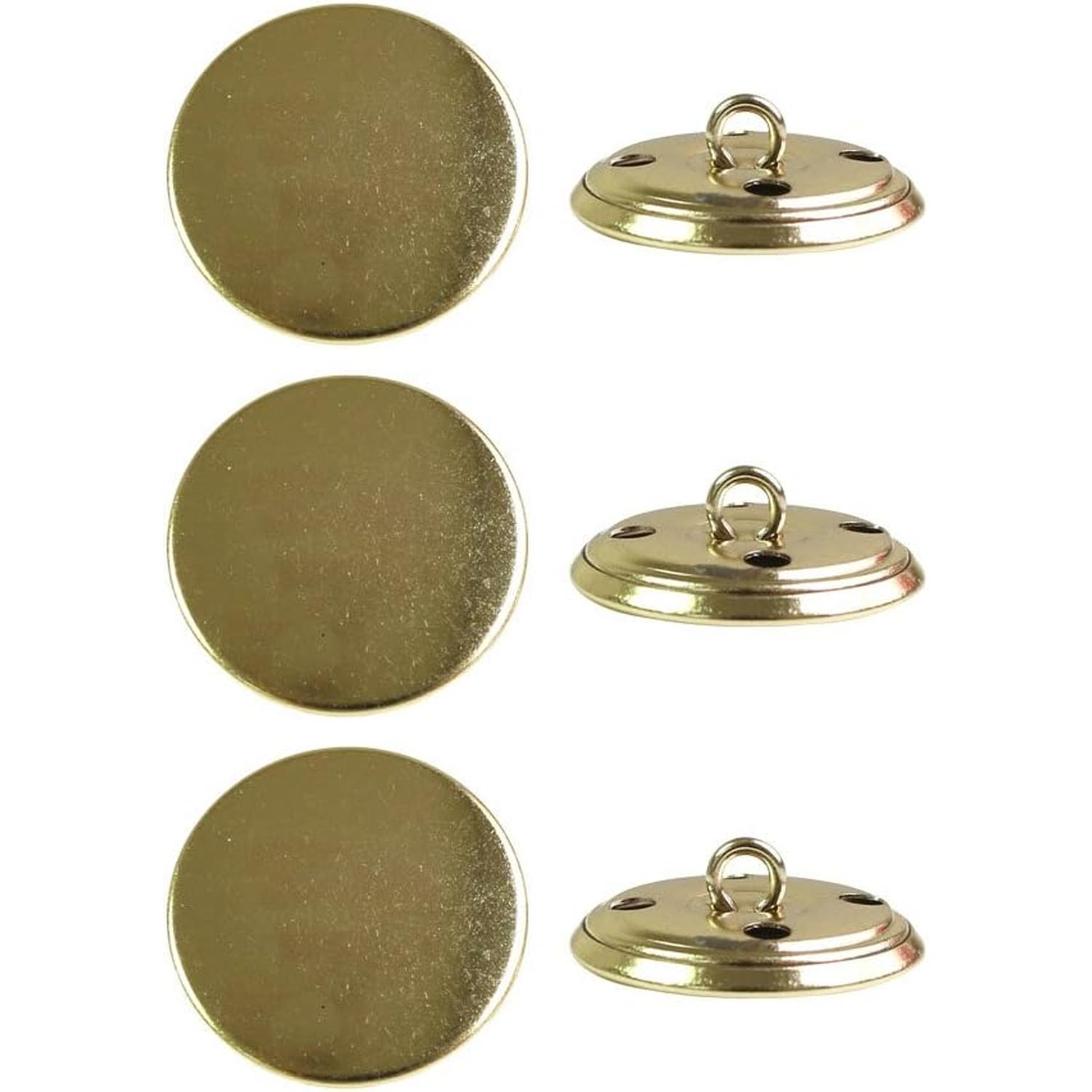 日本紐釦貿易 金属ボタン 6個入 φ15mm ゴールド M69-15-G （ご注文単位1束）【直送品】