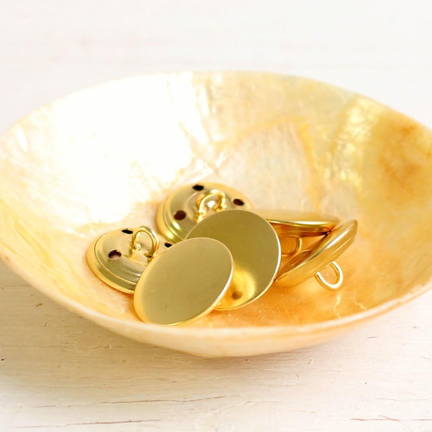 日本紐釦貿易 金属ボタン 6個入 φ15mm ゴールド M69-15-G （ご注文単位1束）【直送品】