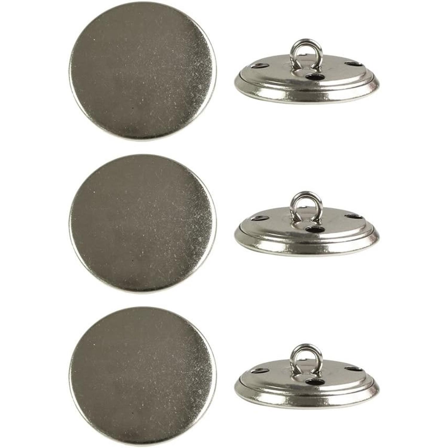 日本紐釦貿易 金属ボタン 6個入 φ15mm シルバー M69-15-S （ご注文単位1束）【直送品】