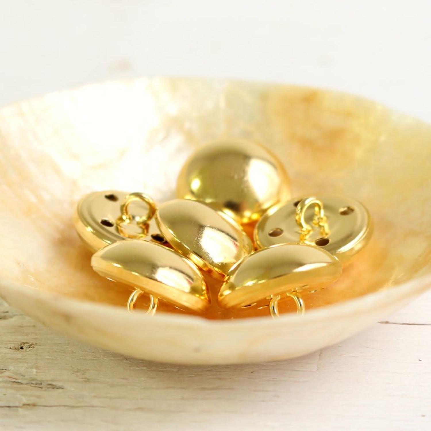 日本紐釦貿易 金属ボタン ドーム型 6個入 φ18mm ゴールド M230-18-G （ご注文単位1束）【直送品】