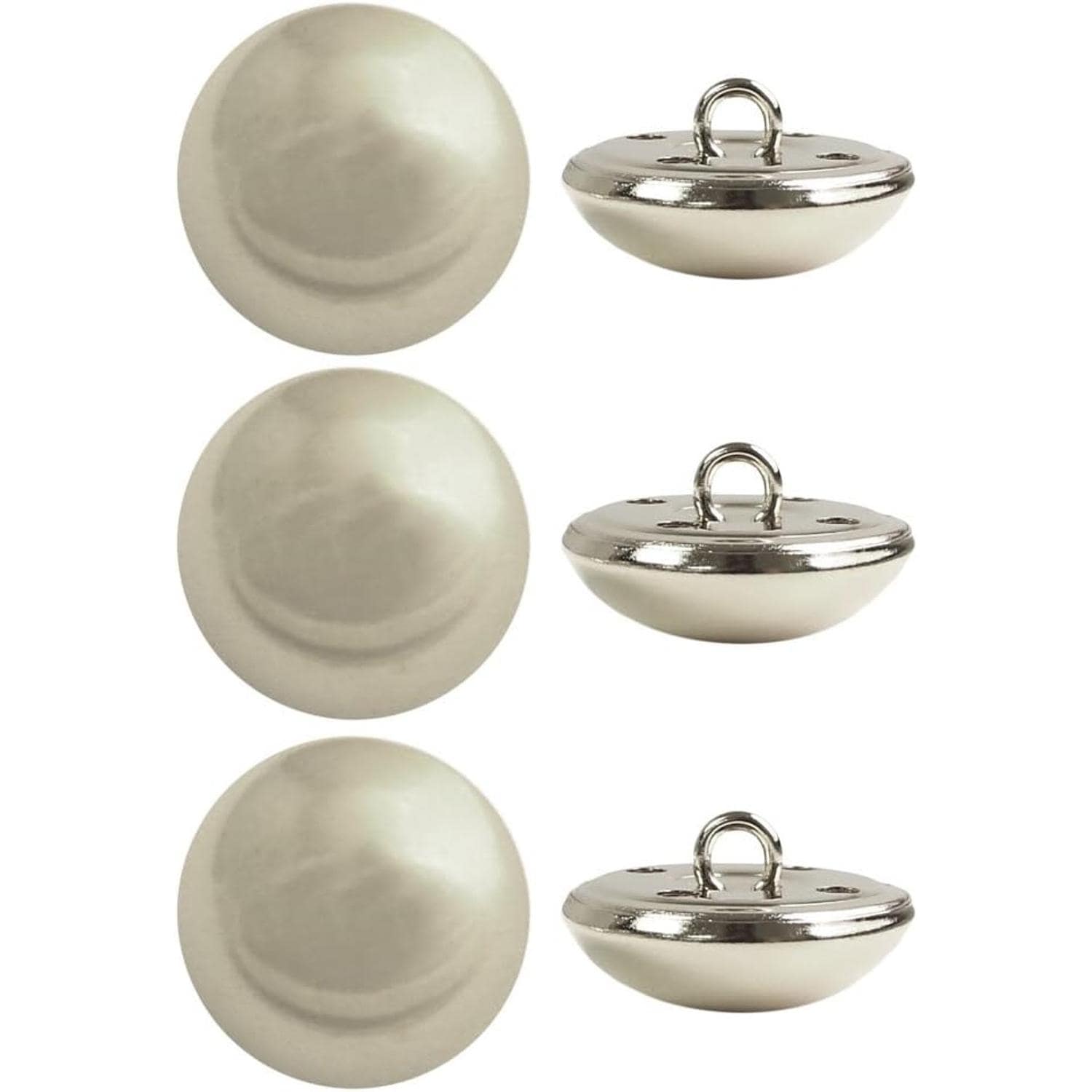 日本紐釦貿易 金属ボタン ドーム型 6個入 φ15mm シルバー M230-15-S （ご注文単位1束）【直送品】