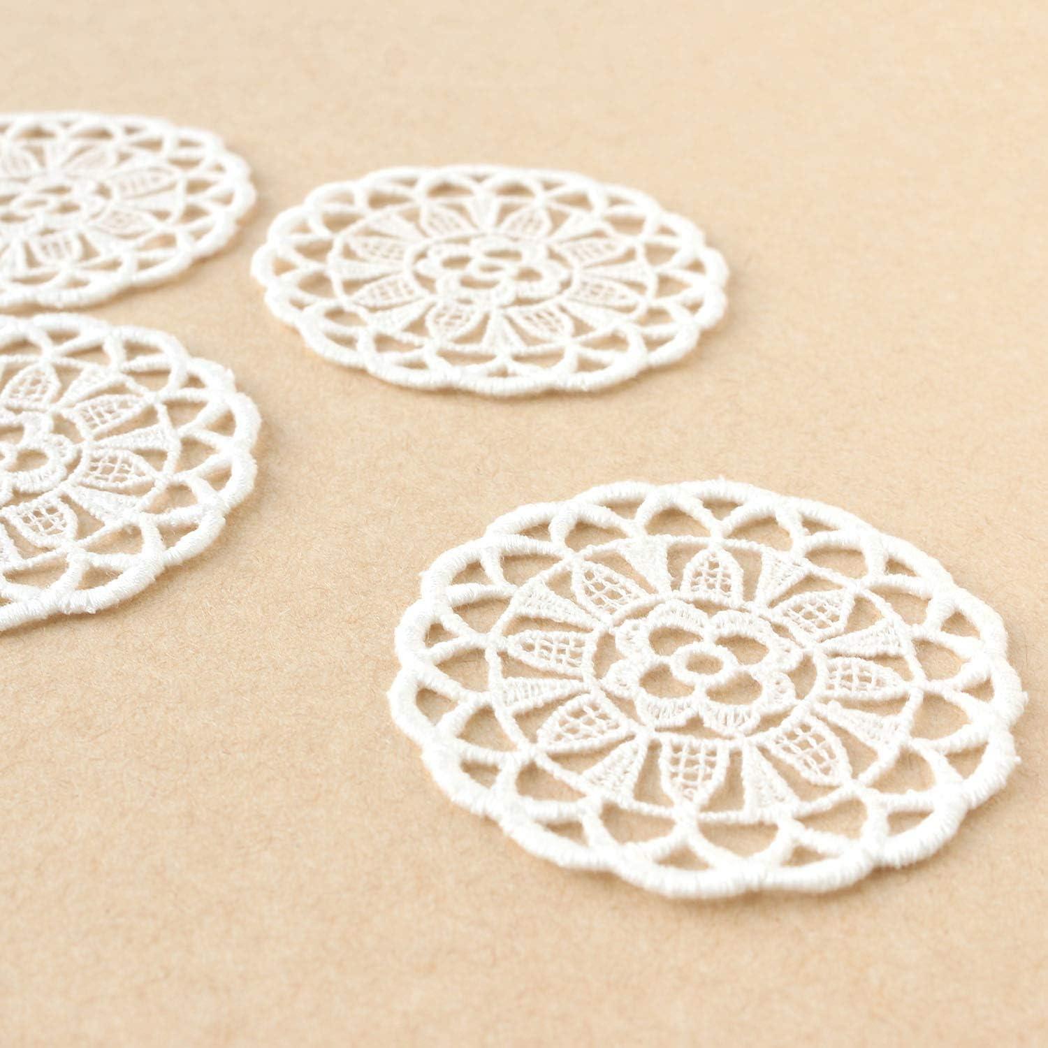 日本紐釦貿易 レースモチーフ 約φ53mm オフホワイト SGM364166 （ご注文単位1束）【直送品】