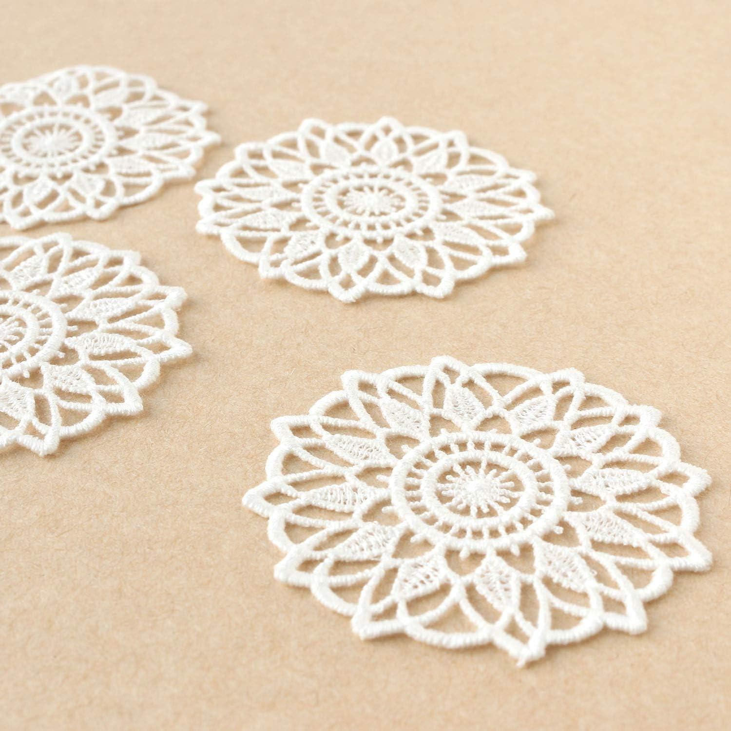 日本紐釦貿易 レースモチーフ 約φ55mm オフホワイト SGM364167 (ご注文単位1束)【直送品】