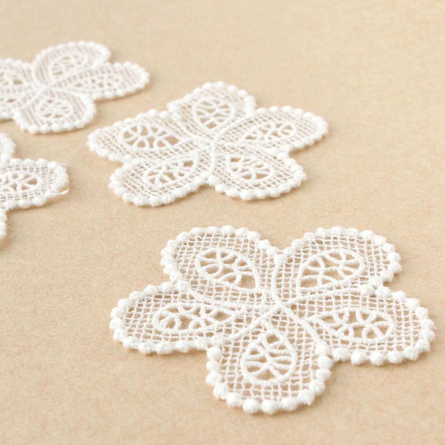 日本紐釦貿易 レースモチーフ 約57mm×52mm オフホワイト SGM364168 （ご注文単位1束）【直送品】