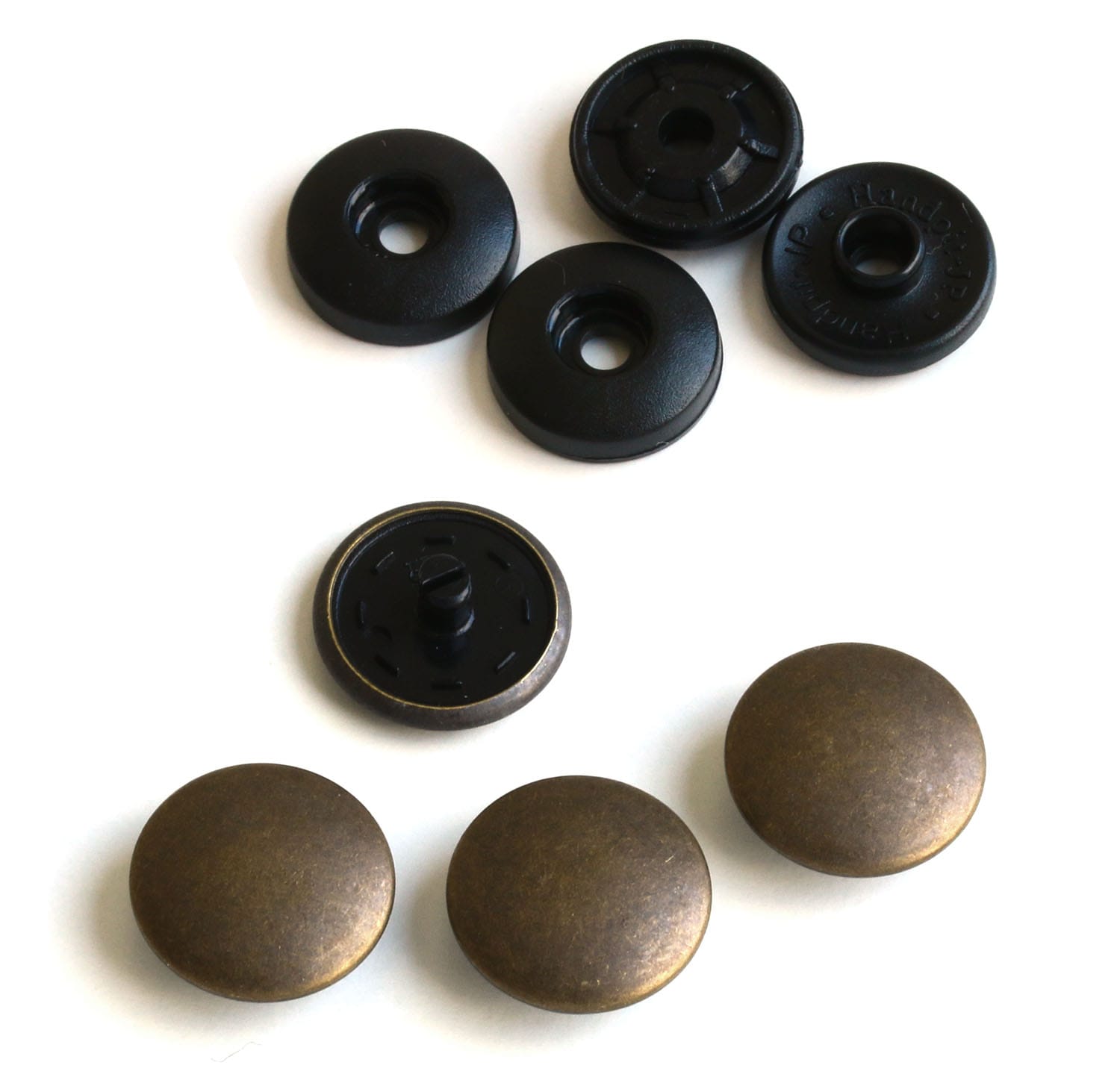 日本紐釦貿易 イージースナップボタン 5組入り φ14mm アンティークゴールド F12-314 （ご注文単位1束）【直送品】