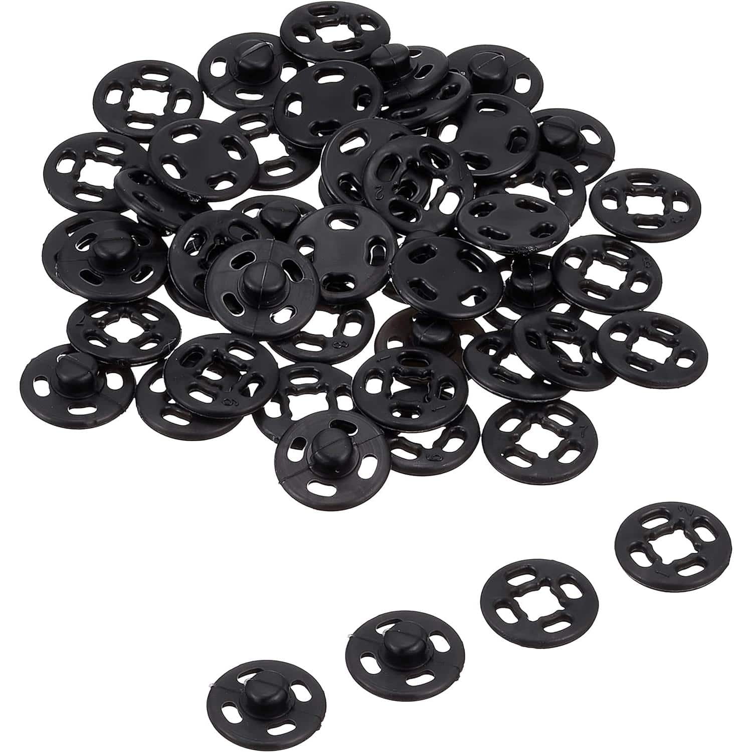 日本紐釦貿易 ナイロンスナップボタン 24組入 φ7mm 黒 D40233-7B （ご注文単位1束）【直送品】