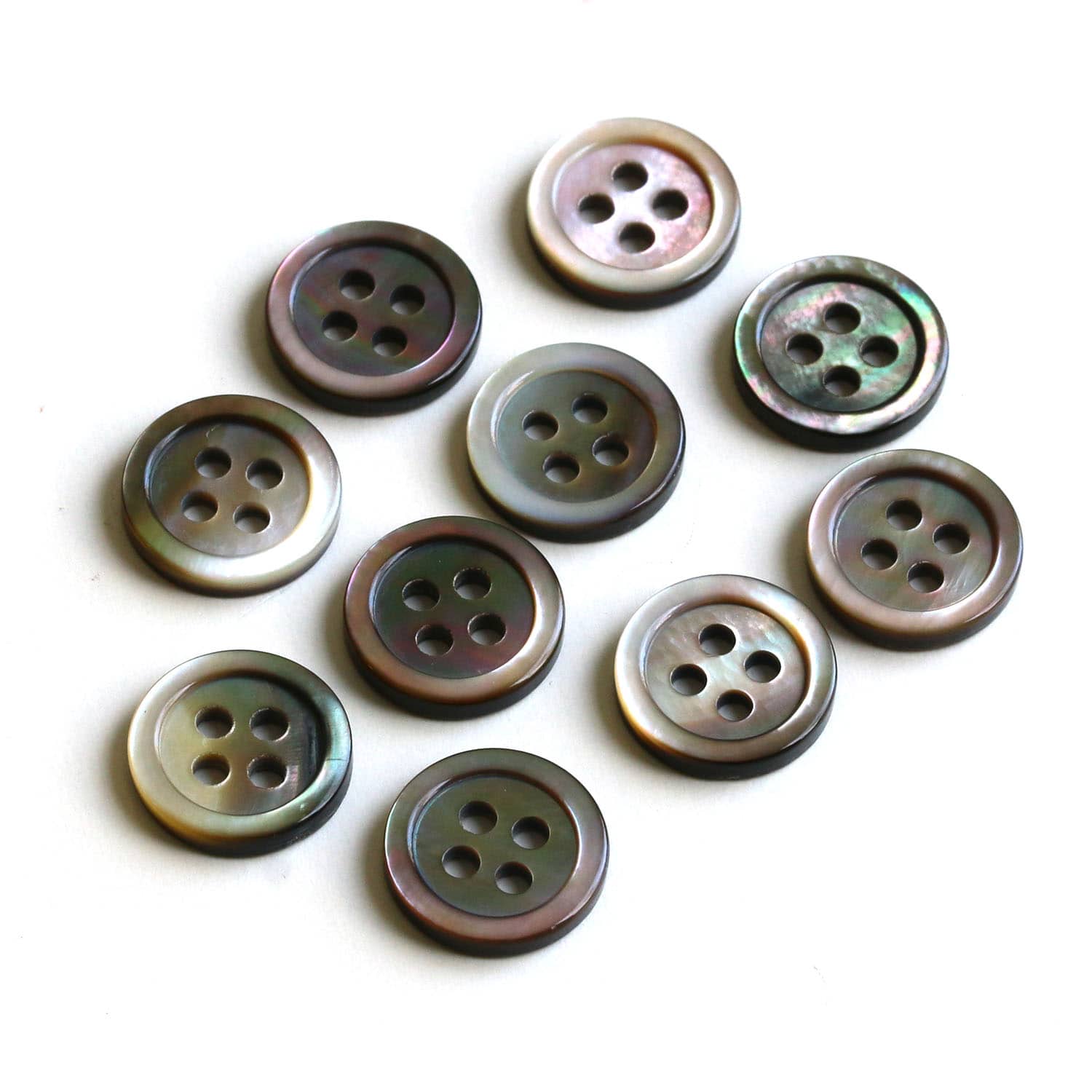 日本紐釦貿易 シャツボタン 10個入 φ11.5mm 黒 LW1017-11BL （ご注文単位1束）【直送品】