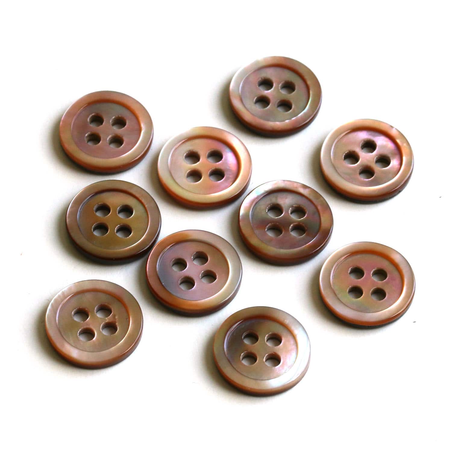 日本紐釦貿易 シャツボタン 10個入 φ13mm 茶 LW1017-13BR （ご注文単位1束）【直送品】