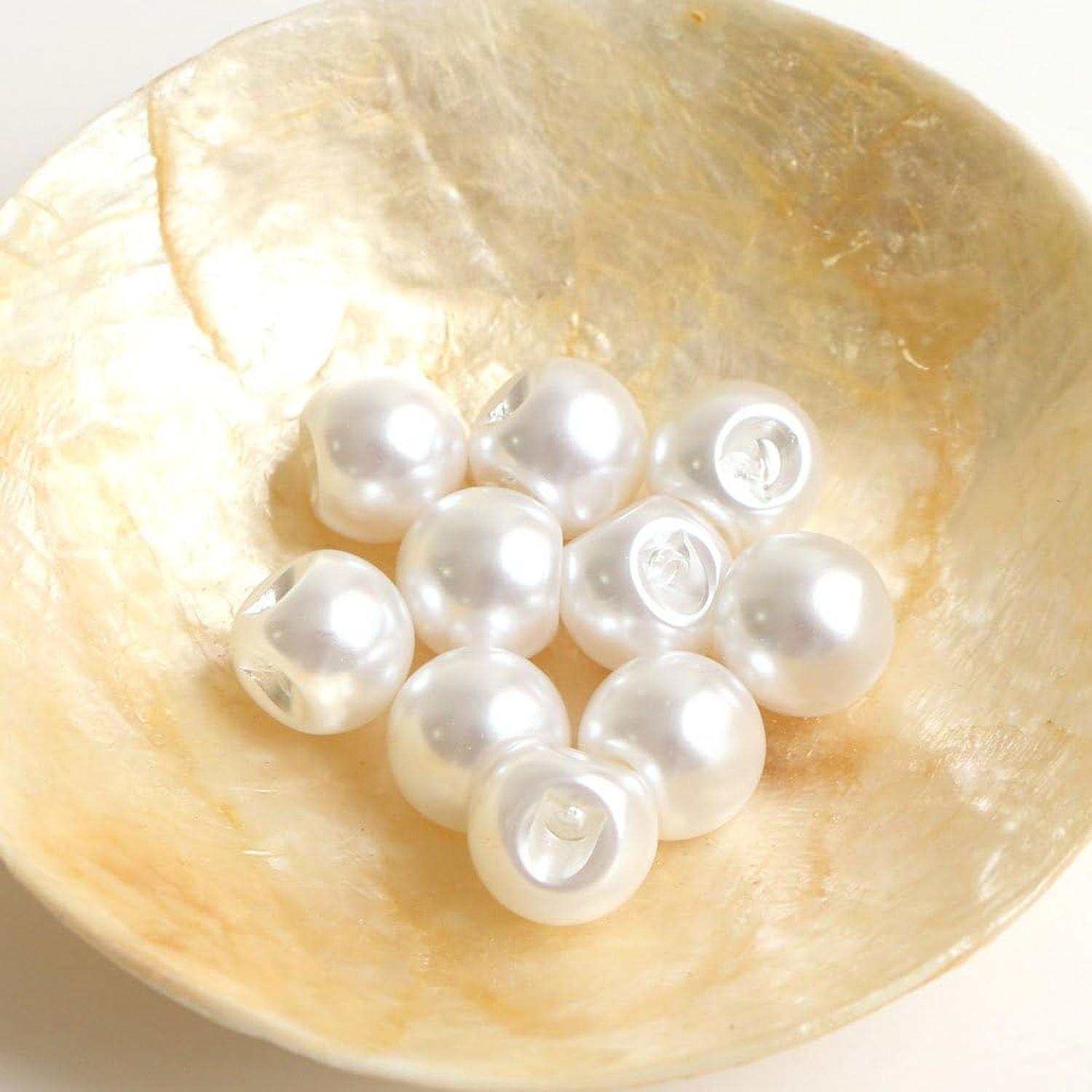 日本紐釦貿易 パールボタン 10個入 φ12mm ホワイト LW4321-12 (ご注文単位1束)【直送品】