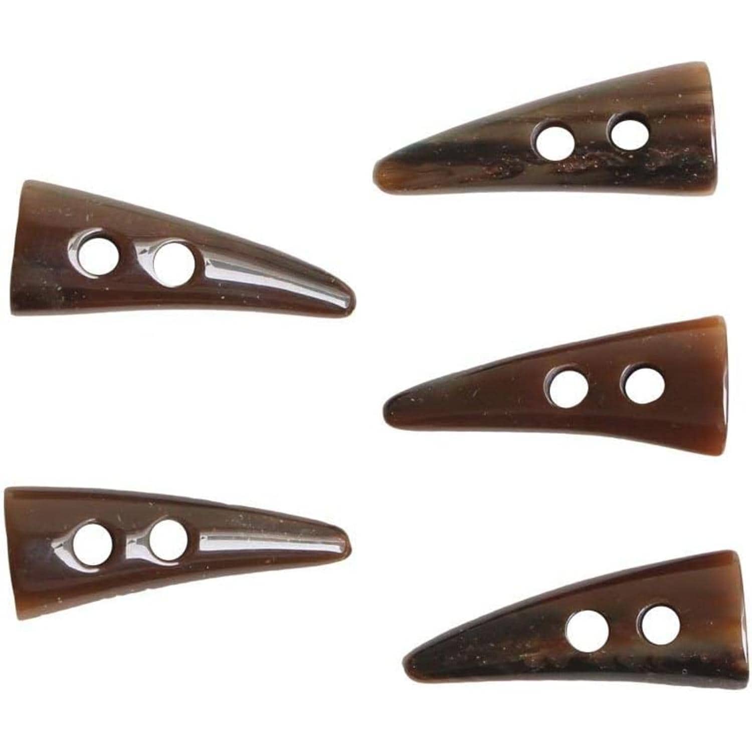 日本紐釦貿易 ダッフルボタン トグルボタン 5個入 W40mm ダークブラウン LW80-40-45 （ご注文単位1束）【直送品】