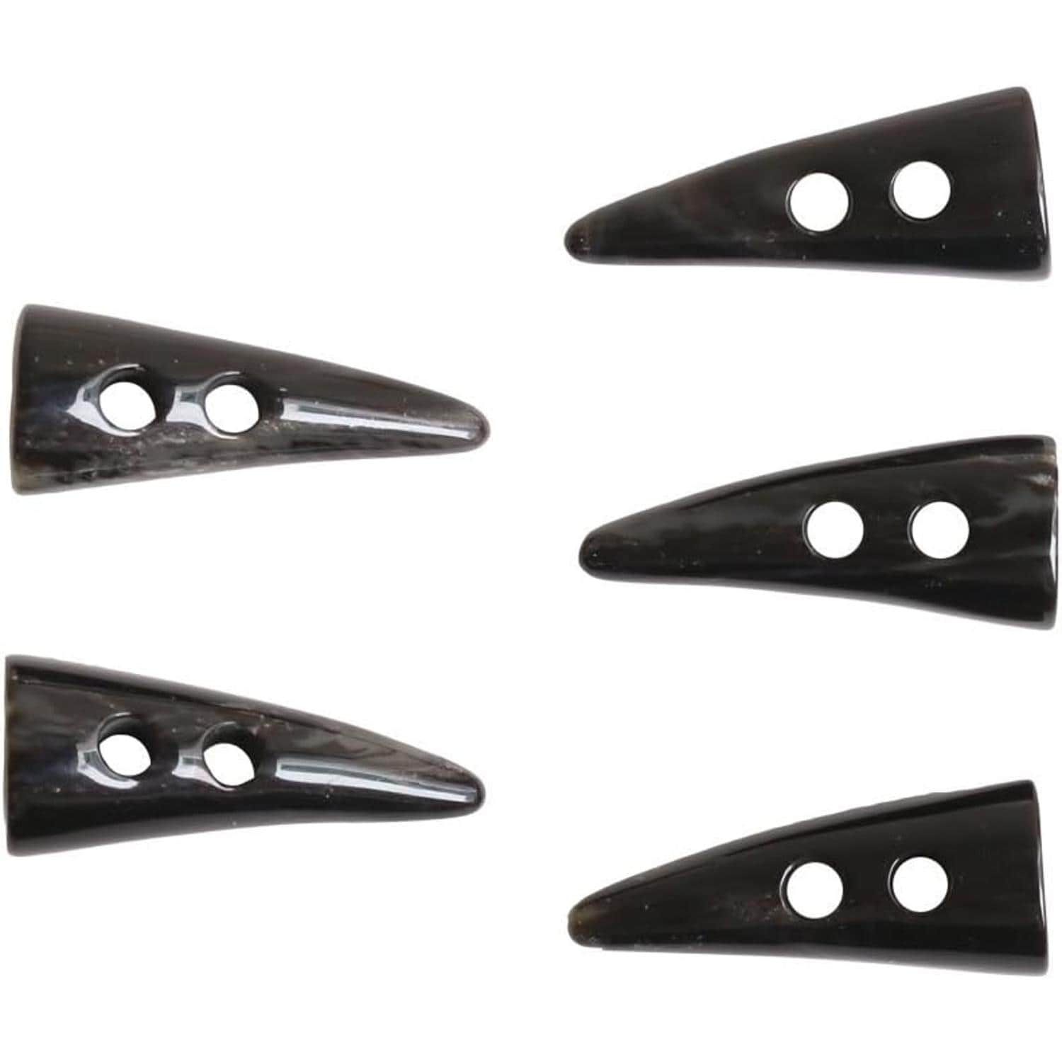 日本紐釦貿易 ダッフルボタン トグルボタン 5個入 W40mm ブラック LW80-40-42 （ご注文単位1束）【直送品】