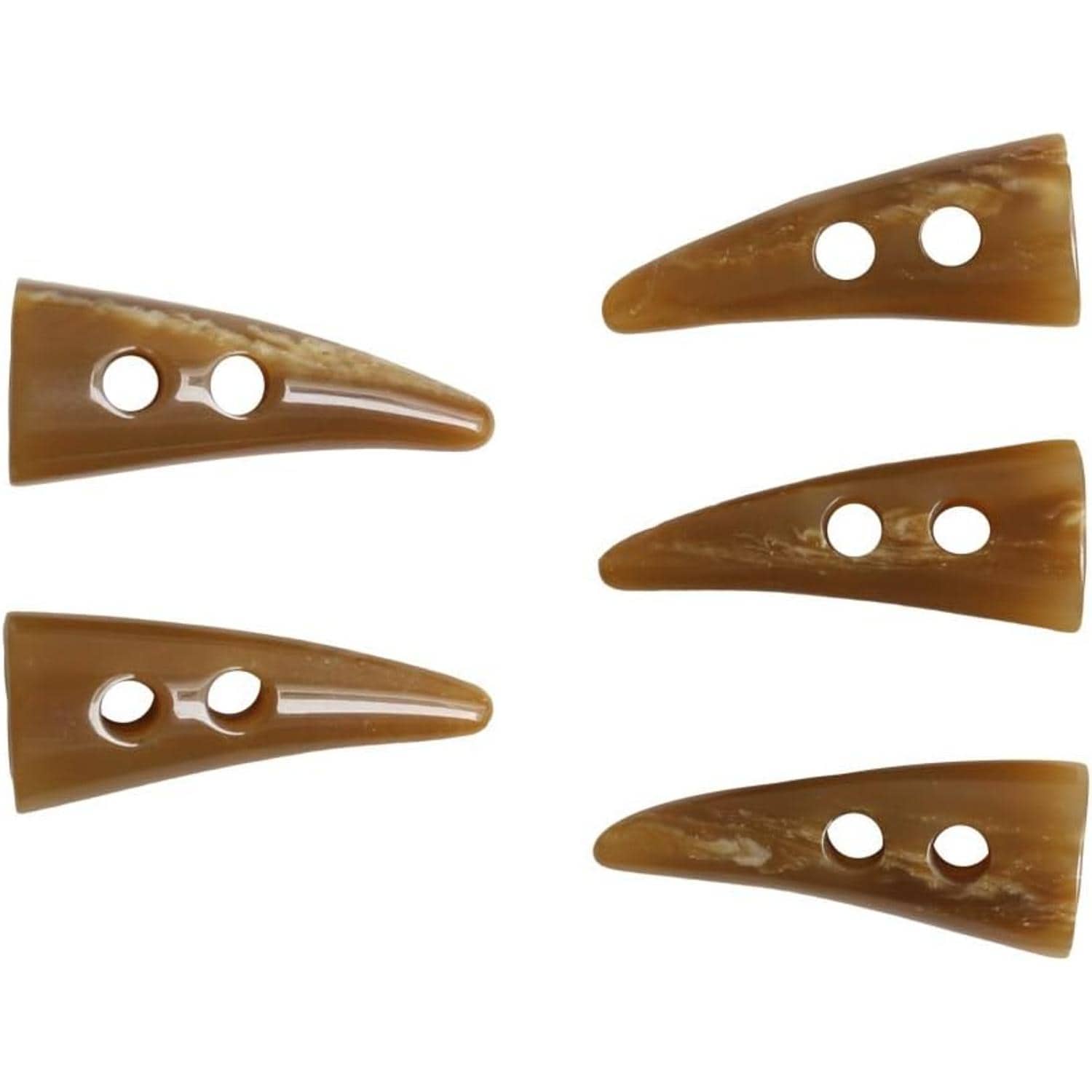 日本紐釦貿易 ダッフルボタン トグルボタン 5個入 W40mm ブラウン LW80-40-09 （ご注文単位1束）【直送品】