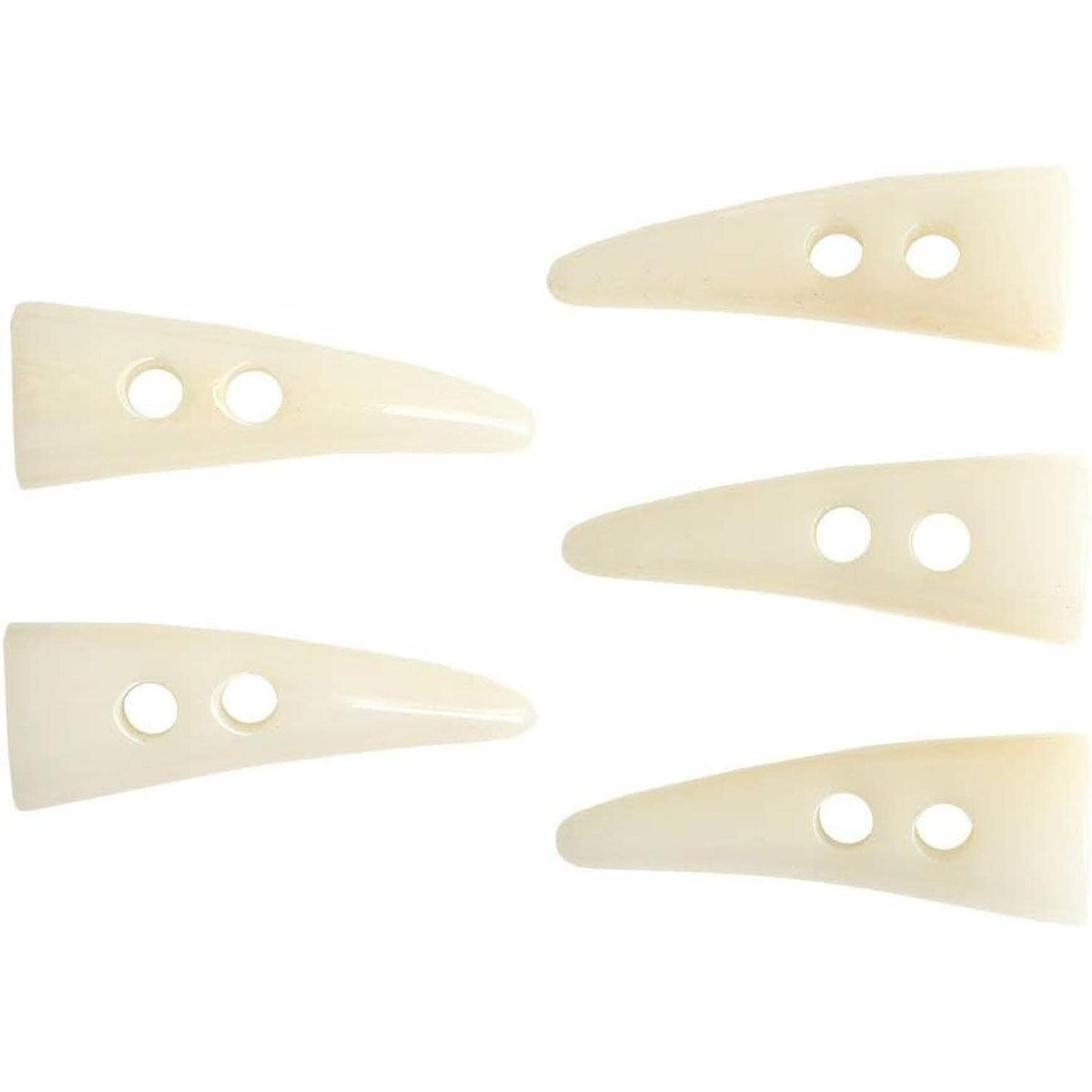 日本紐釦貿易 ダッフルボタン トグルボタン 5個入 W55mm アイボリー LW80-55-01 （ご注文単位1束）【直送品】